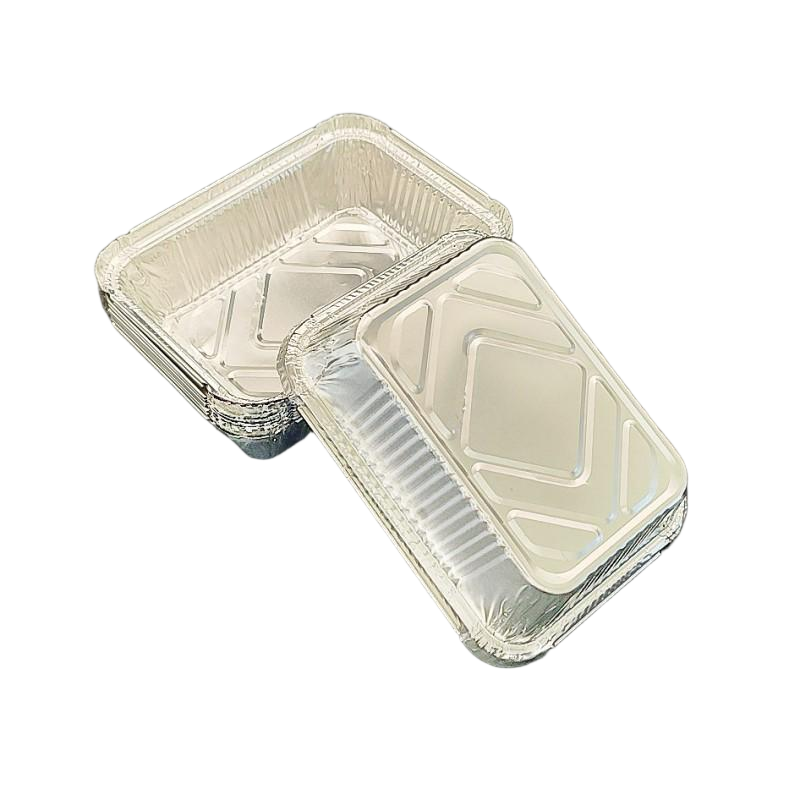 Pas de cuisson en papier d'aluminium 650 ml avec couvercles en carton