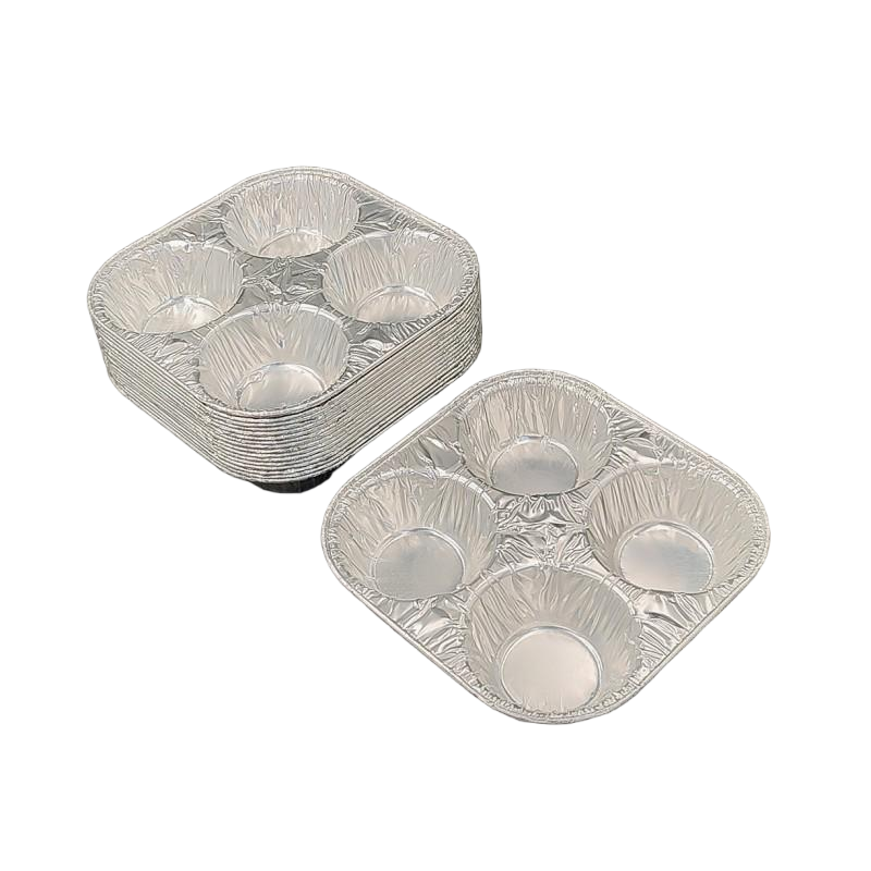 4 compartiments en aluminium Pudding Stand Stand Cake Moule