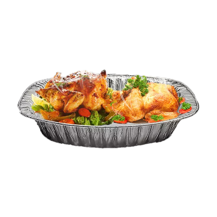 Dinde rôtie de Thaksgiving de casserole ovale extra large de papier d'aluminium profond de 7000 ml