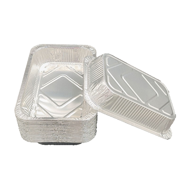 Plateau de stockage de nourriture de casseroles en aluminium jetables carrées de 750 ml