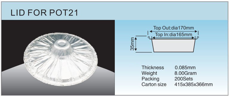 COUVERCLE POUR POT21sp&eacute;cification