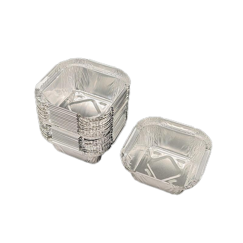 Mini support carré de pouding de plateaux de gâteau du papier d'aluminium 120ml