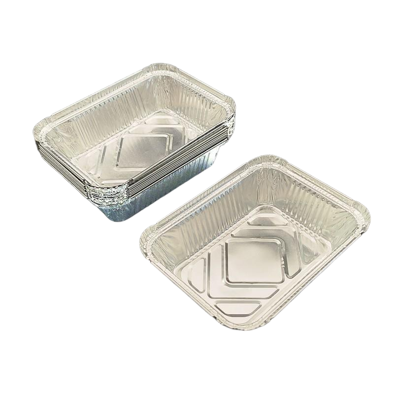 Pas de cuisson en papier d'aluminium 650 ml avec couvercles en carton