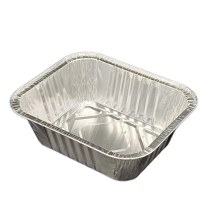 Plateau alimentaire rectangulaire en papier d'aluminium de 500 ml